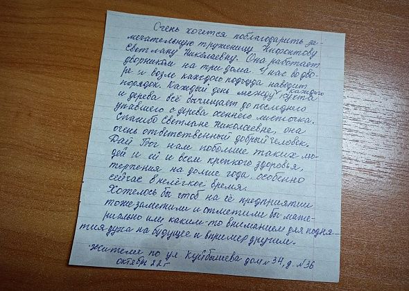 «Она очень ответственный человек». Жители домов по Куйбышева предлагают поощрить своего дворника