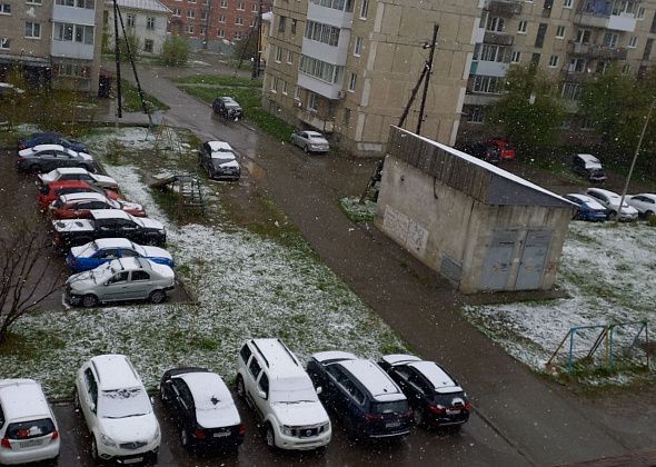 В связи майским снегом ГИБДД призывает водителей быть внимательнее на дороге